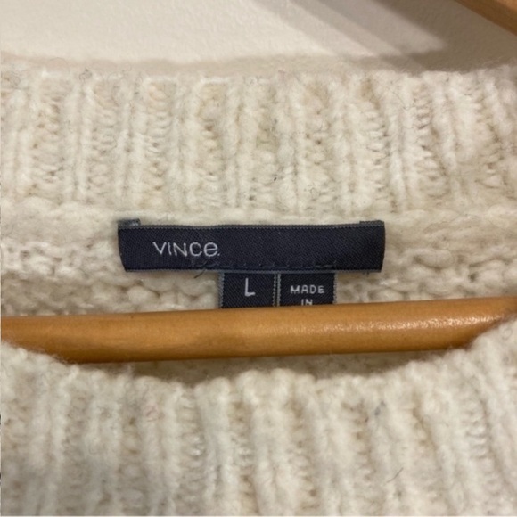Vince Striped Wool Sweater Size Large Cream Black - Picture 9 of 9